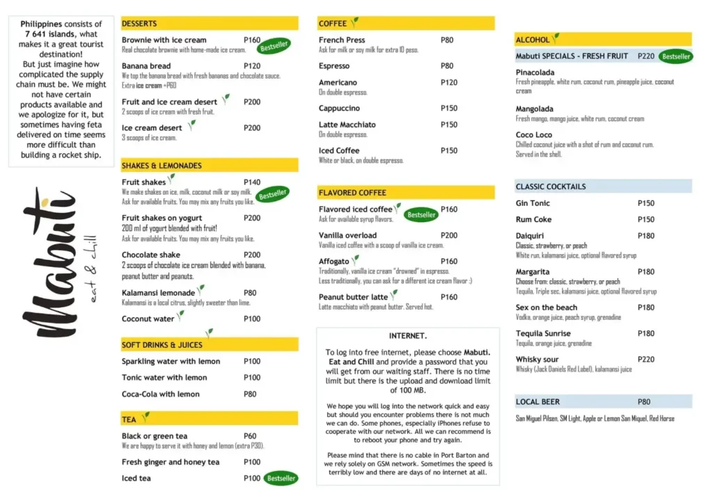 Mabuti Menu Philippines Latest Prices In