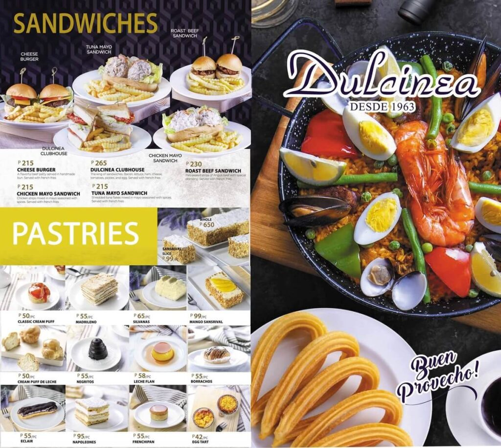 Dulcinea Pastries Menu Philippines