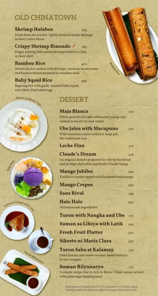 Abe philippines Desserts Menu Prices