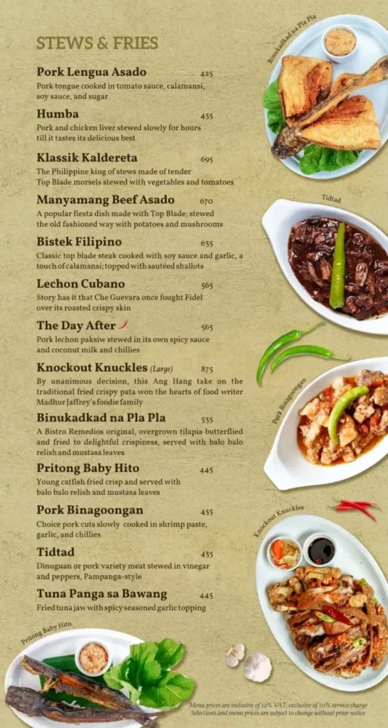 Abe Menu prices in Philippines