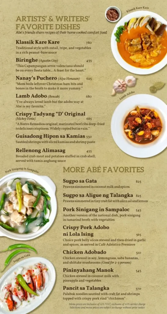 Abe Menu Philippines