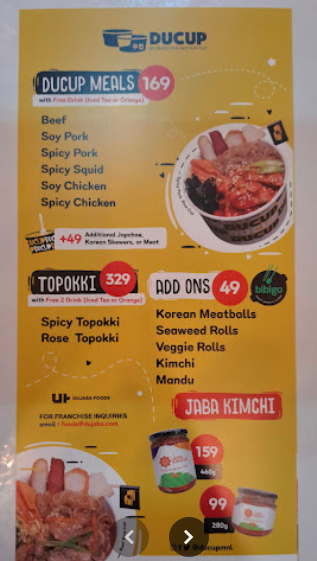 Ducup Menu