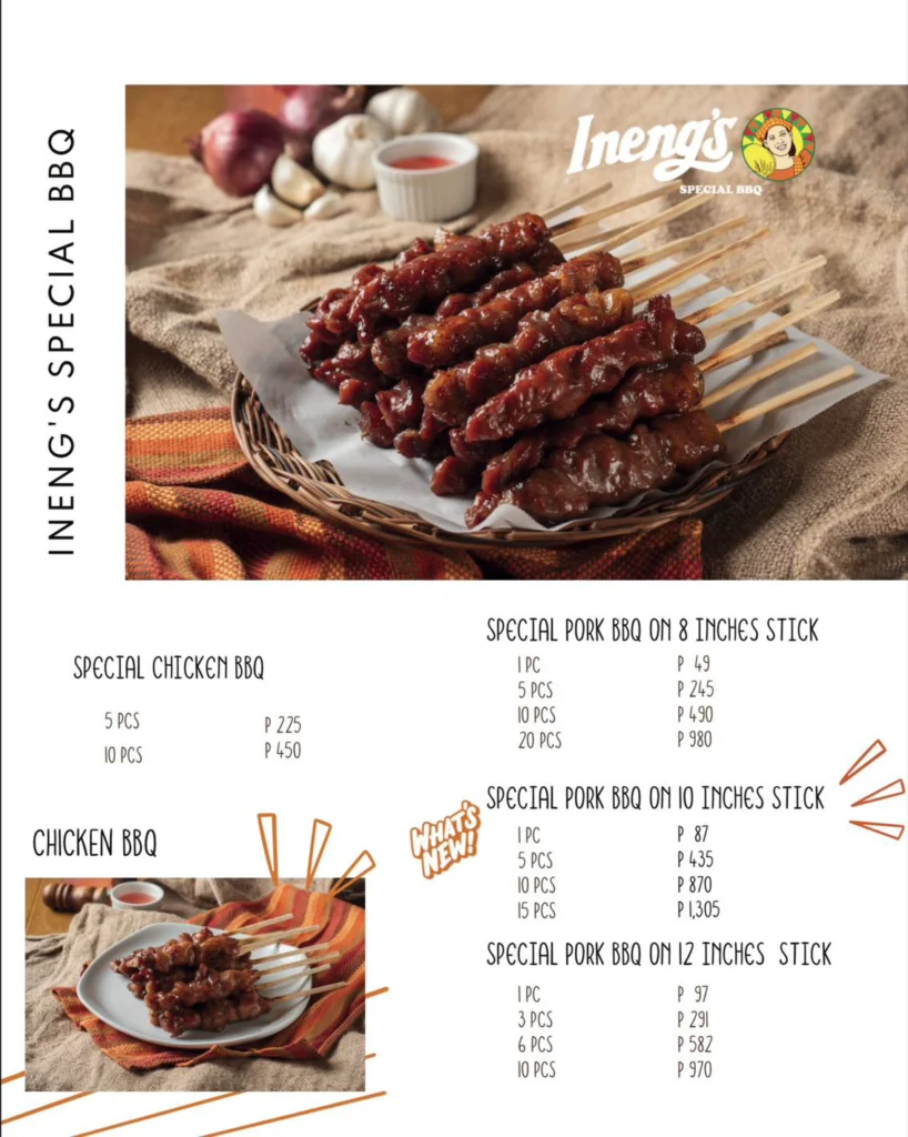 Ineng’s BBQ Menu