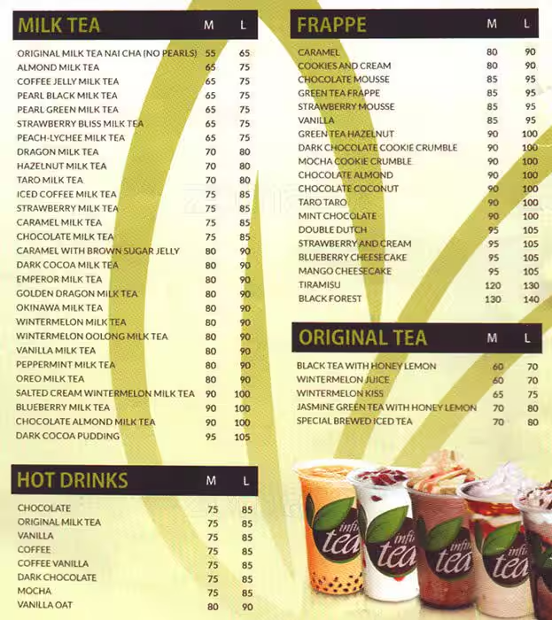 Infinitea Menu Philippines