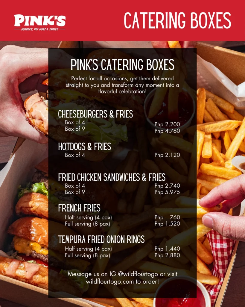 Pink’s Menu Philippines