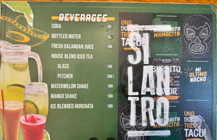 Silantro Menu Philippines beverages