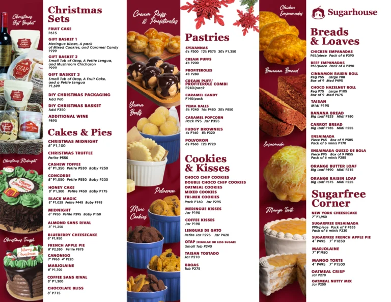 Sugarhouse Menu